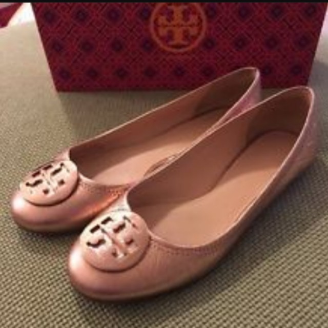 tory burch rose gold flats