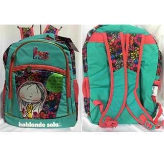 Bnew Backpack School Travel Bag (Authentic Hablando Sola)