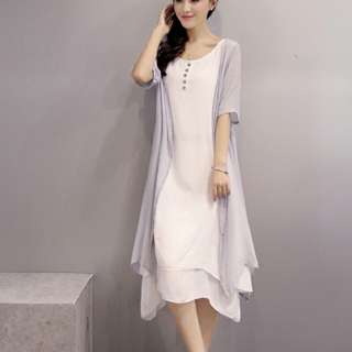 [PO] Cotton Long Dress 2-pc set