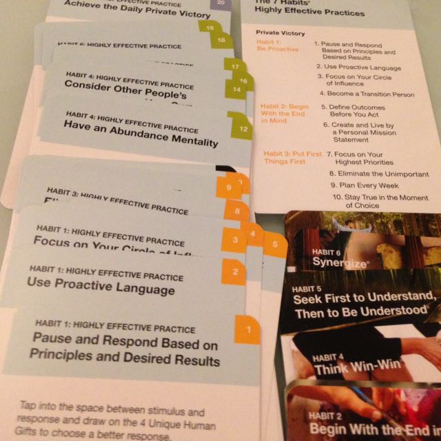 7 Habits of Highly Effective People skill cards, practice cards, 7x7 ...