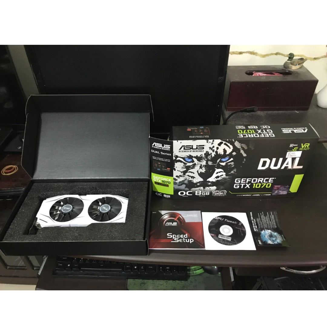 華碩ASUS DUAL-GTX1070-O8G [雪原豹], 電腦及科技產品, 電腦周邊產品