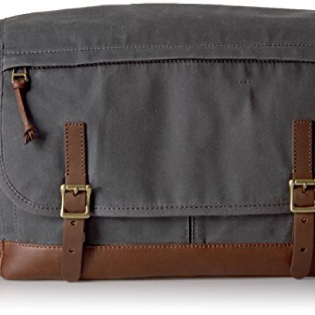 fossil waxed canvas messenger bag