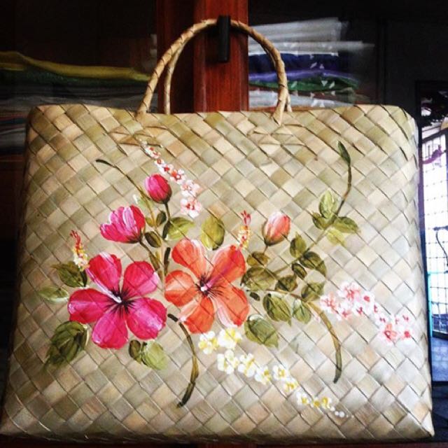 Hand Painted Bayong, Women's Fashion, Bags & Wallets on Carousell