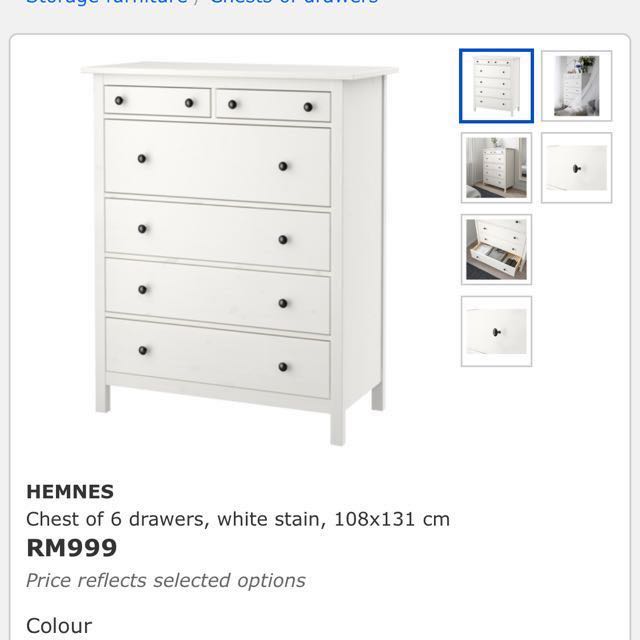 Ikea Hemnes 6 Drawer Chest Cupboard Nyb50 Home Furniture