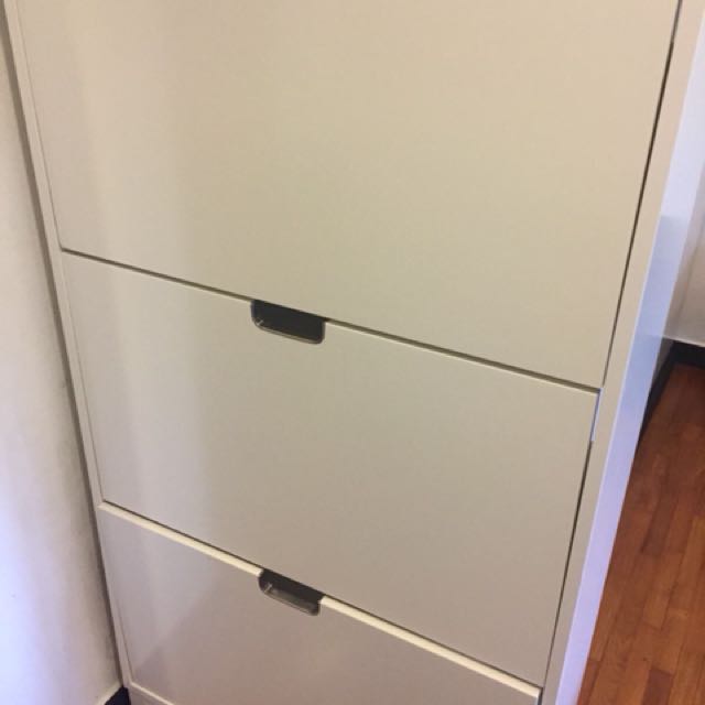 IKEA STALL Shoe Cabinet with 3 Compartments Furniture Home Living Furniture Shelves Cabinets Racks on Carousell
