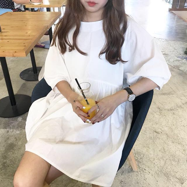 white babydoll style dress