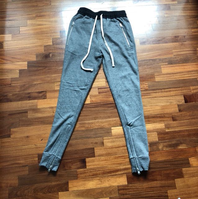 Mnml LAX SWEATPANTS GREY drawstring zipper joggers Women s Fashion Bottoms Other Bottoms on Carousell