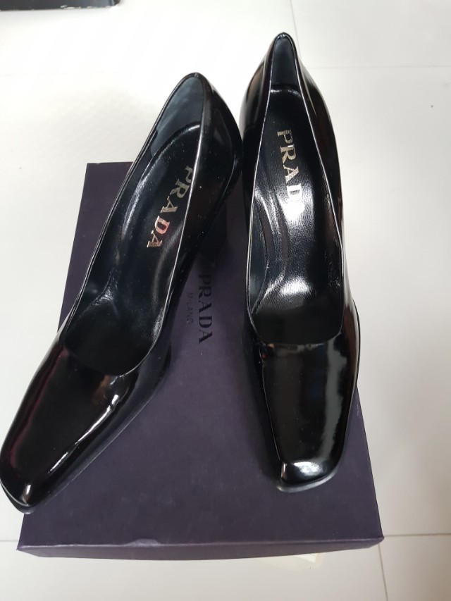 prada black stilettos