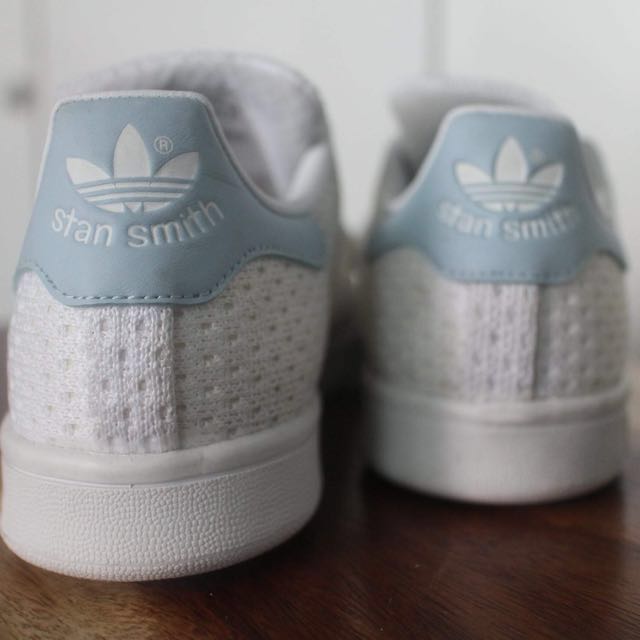 PRICE DROP RARE Adidas Originals Stan Smith White Blue knit