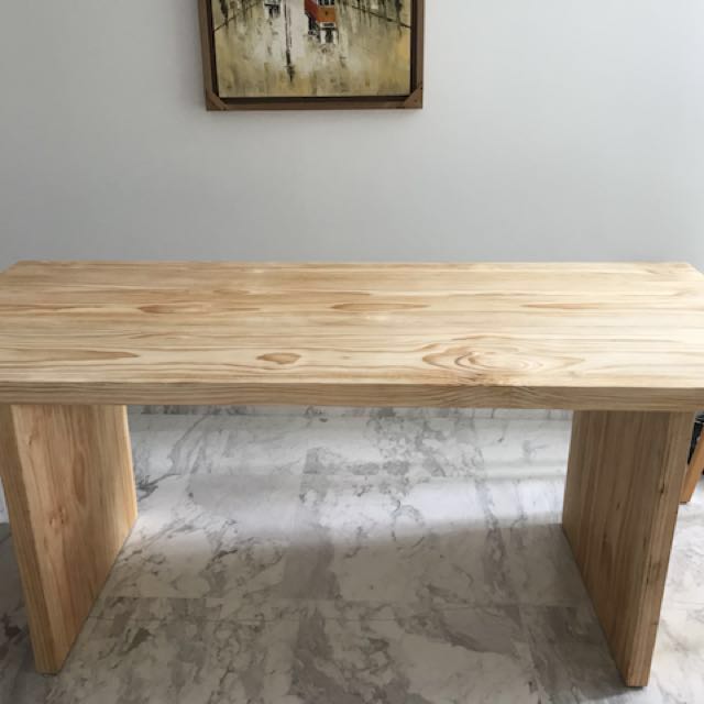 Wooden Dining Table And Benches With Backrest Furniture Tables
