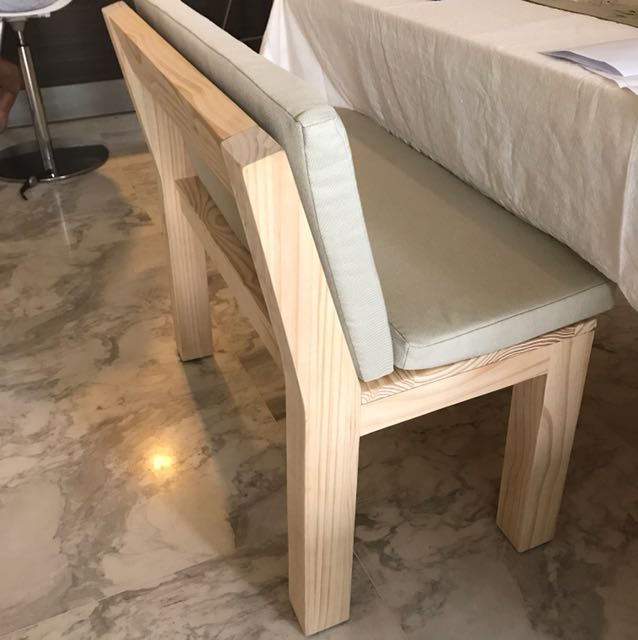 Wooden Dining Table And Benches With Backrest Furniture Tables