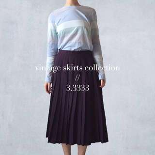 - vintage - 日本製🇯🇵古著／紫色毛料百摺裙