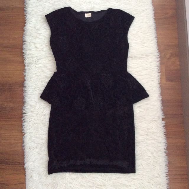 peplum velvet dress