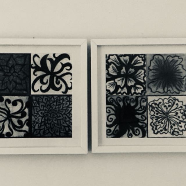 Charcoal Art Framed Canvas Wall Decor Design Craft Artworks On Photo