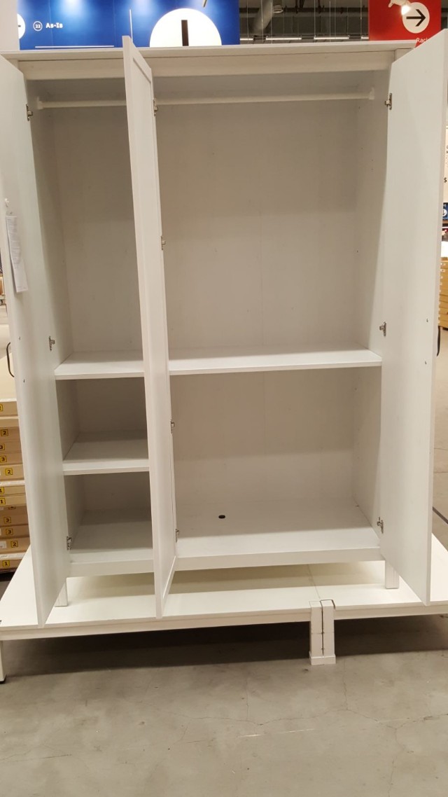 Ikea Brusali Wardrobe With 3 Doors Furniture Shelves Drawers On Carousell