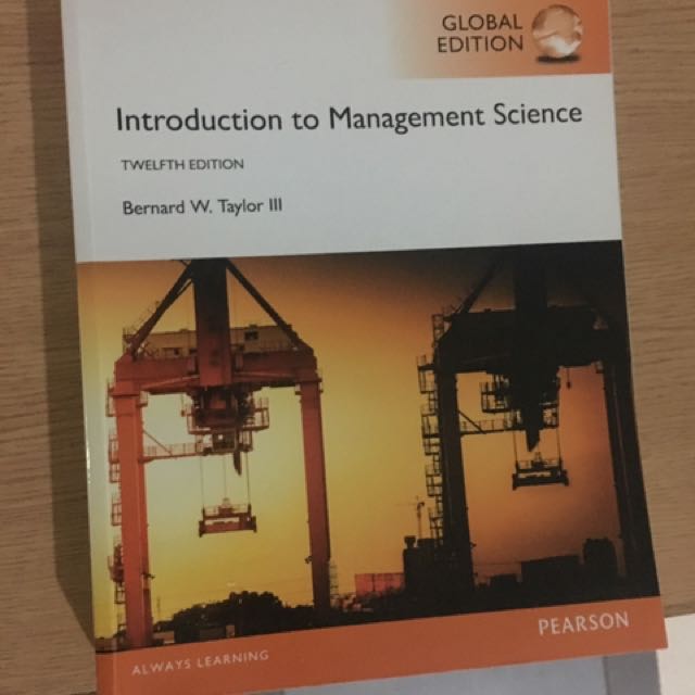 Introduction To Management Science 12th Edition By Bernard W Taylor Iii Books Stationery Textbooks On Carousell