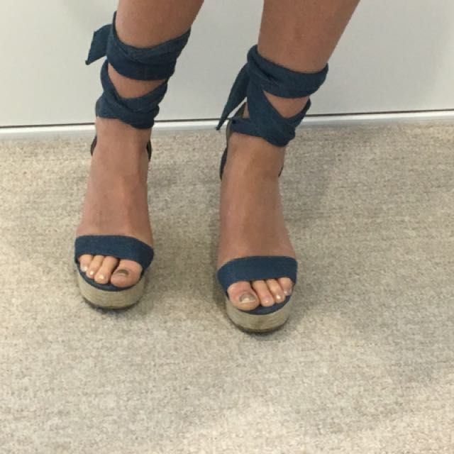Kookai black wedges cheap