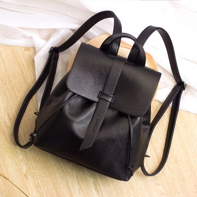 faux leather drawstring backpack
