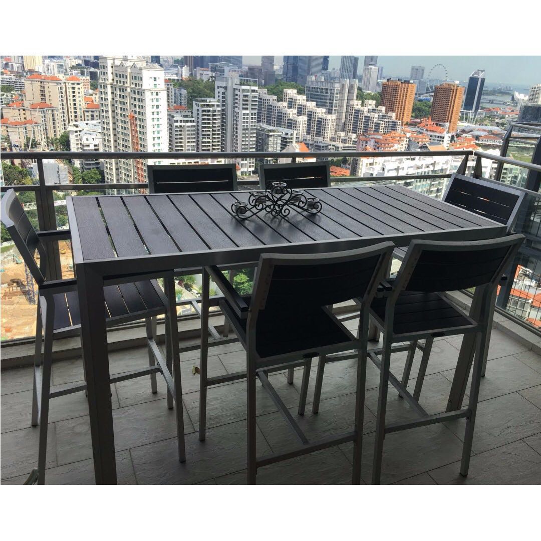 Outdoor Furniture New Port 7 piece Bar Setting PolyTimber, Furniture & Home Living, Furniture