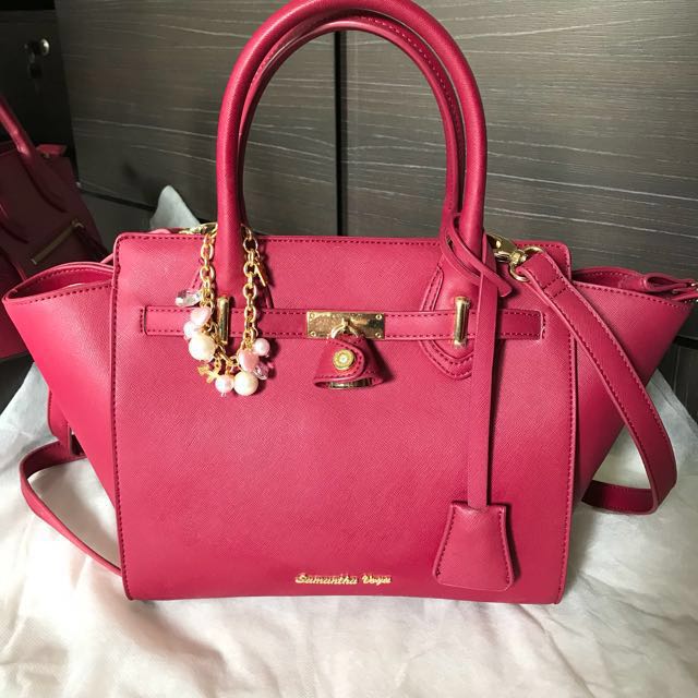 Samantha Vega Bag - shoulder bag red/pink colour, Women's Fashion, Bags