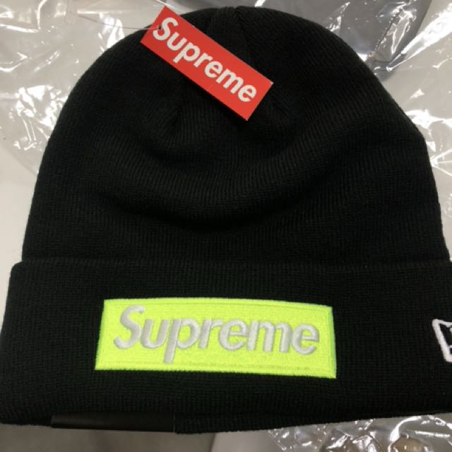 black supreme box logo beanie