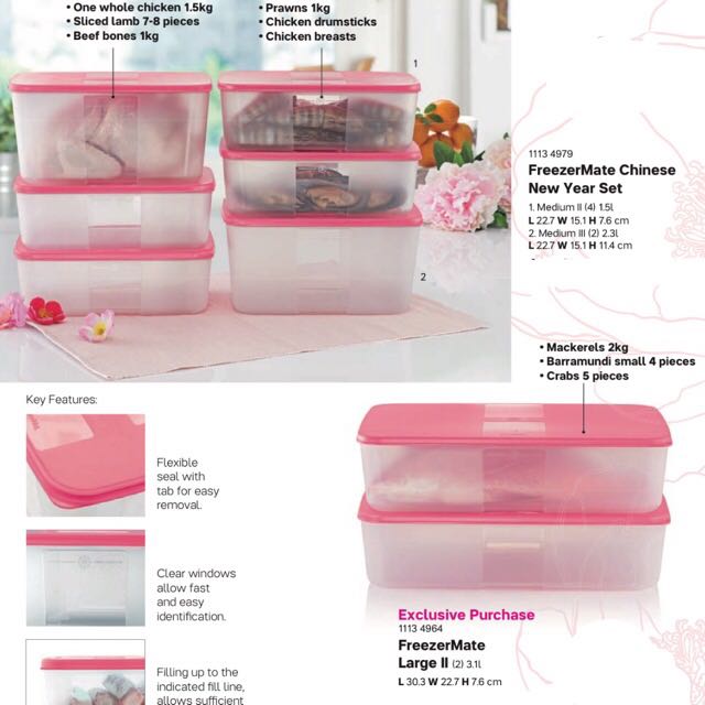 Tupperware Chinese New Year Freezermate Set 8pcs Home Appliances On Carousell
