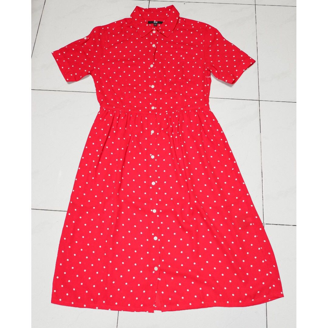 uniqlo polka dot dress