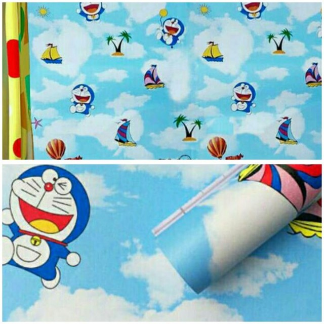 Grosir Murah Wallpaper Sticker Dinding Murah Indah Kartun Anak Biru Doraemon Serba Serbi Others Di Carousell