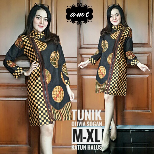 Dress tunik  murah batik  solo modern  Olshop Fashion 