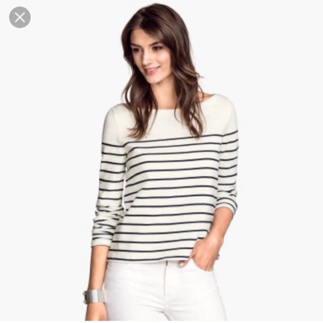 Hu0026M boat neck sweater/top, Women's Fashion, Tops, Other Tops on Carousell