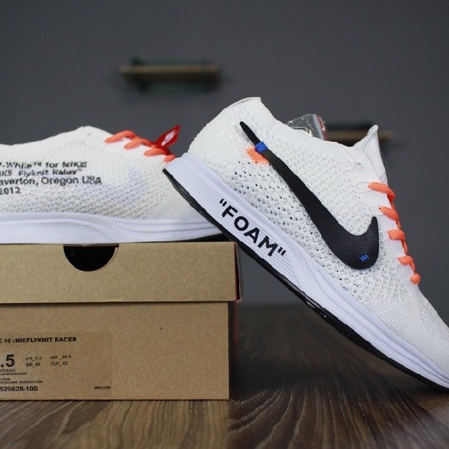 nike flyknit racer x off white