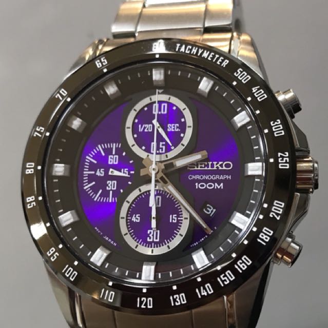 Seiko Criteria Men SNDF59P1 Purple Dial Chronograph Watch, Men's Fashion,  Watches & Accessories, Watches on Carousell