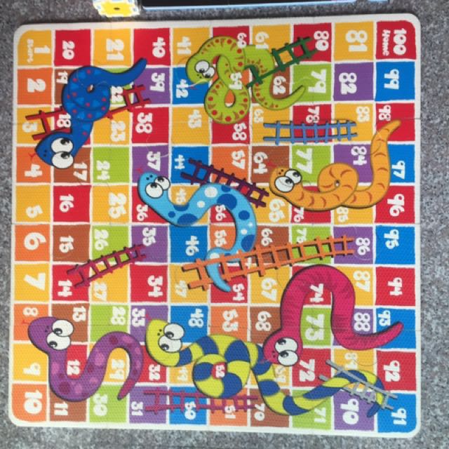 Snakes And Ladders Puzzle Mat, Hobbies & Toys, Toys & Games on Carousell