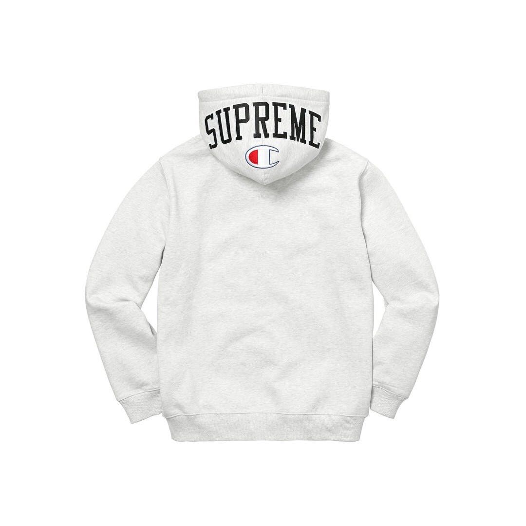 champion supreme hoodie grey