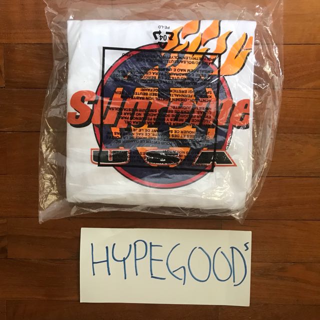 supreme fire tee white