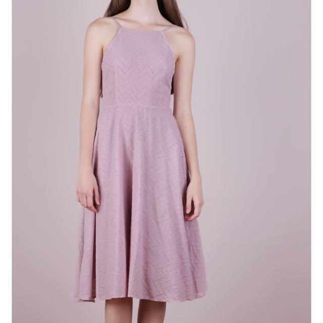 mauve pink midi dress