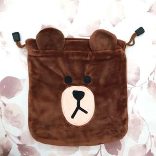 Brown LINE Pouch