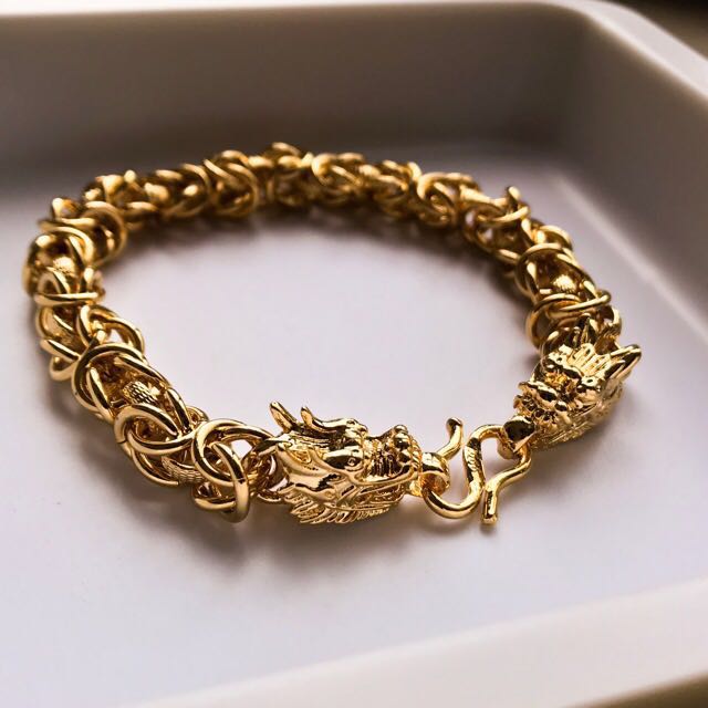 24k gold top dragon bracelet