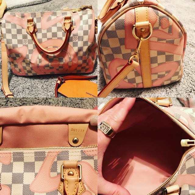 Louis Vitton Damier Azur Tahitienne Speedy Bandouliere 30