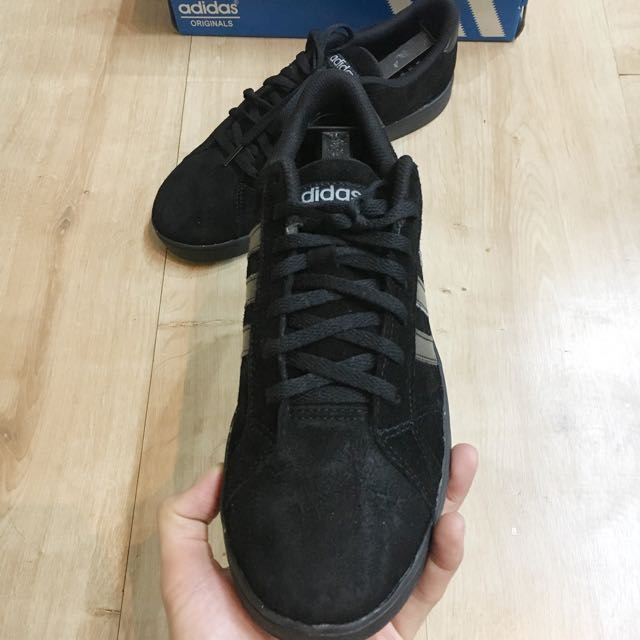 Adidas neo baseline suede black original termurah