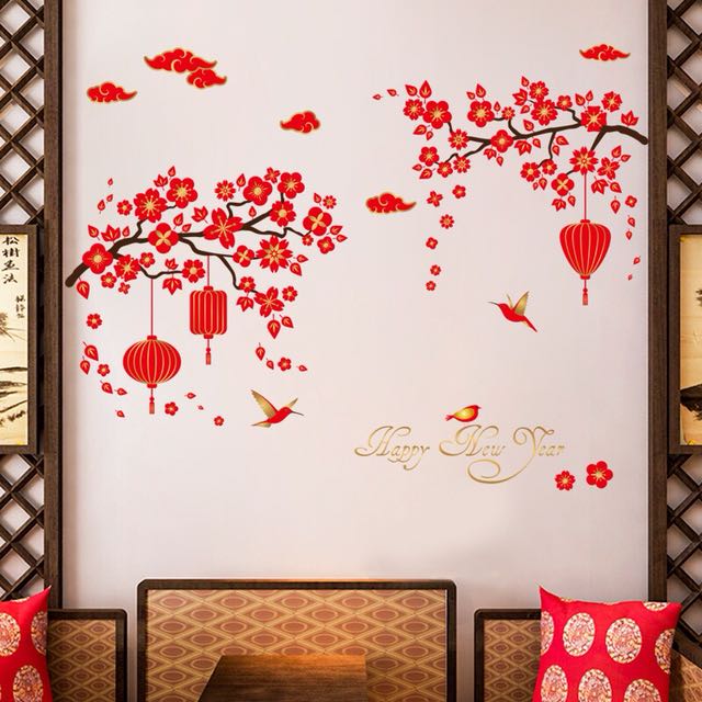 Chinese New Year Cny Decoration Wall Sticker Furniture Home Decor On Carousell