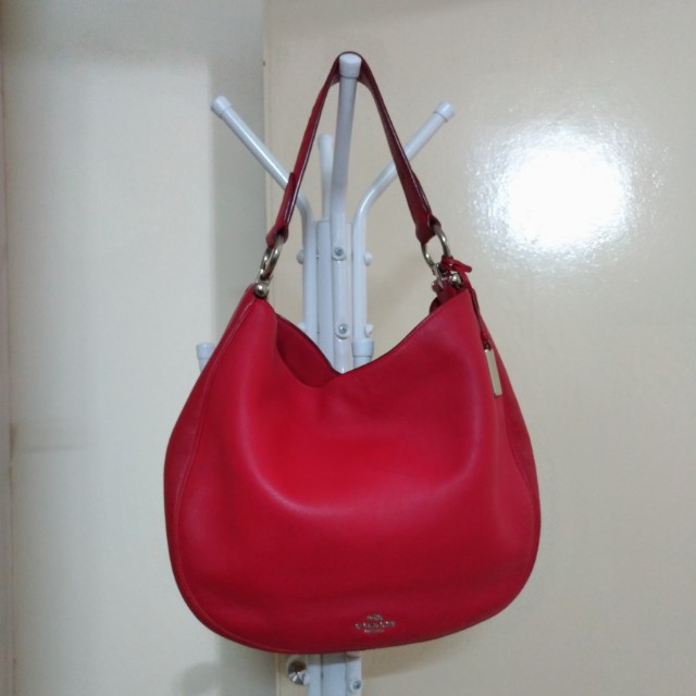 coach red hobo bag