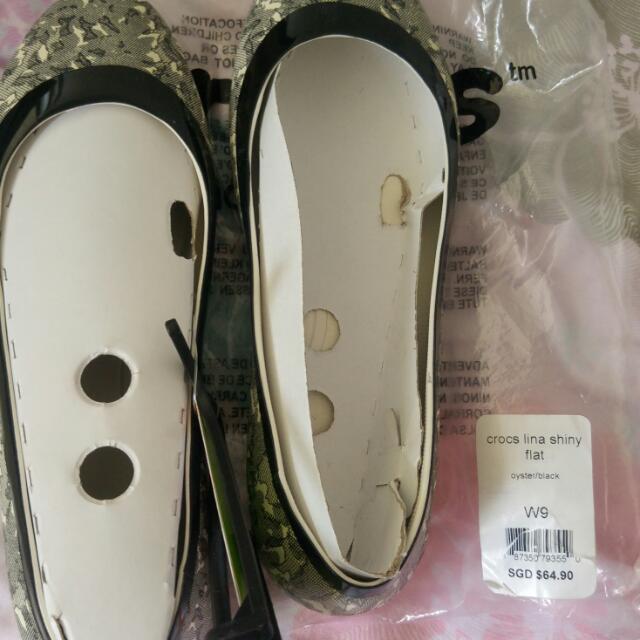 crocs lina shiny flat