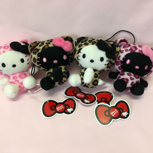 Hello Kitty Leopard Print Mini Plush Set Of 4 Toys Games Bricks Figurines On Carousell