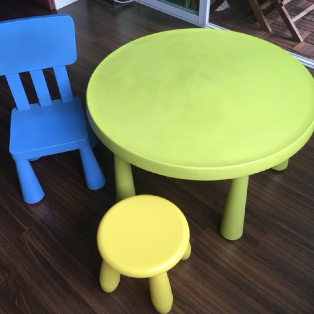 IKEA Kids Table, chair and stool, Babies & Kids, Baby Nursery & Kids