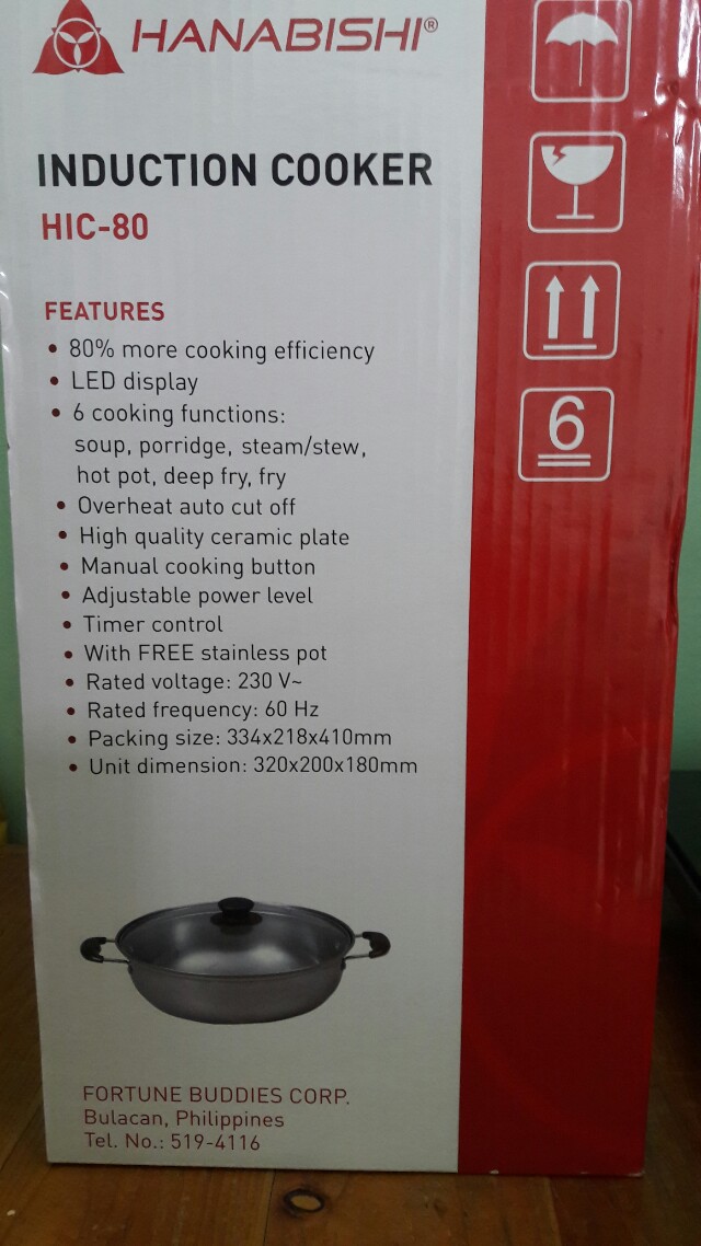 INDUCTION COOKER HANABISHI, TV & Home Appliances, Kitchen Appliances