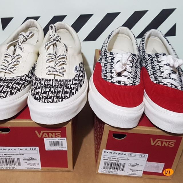 Fear of God (FOG) x Vans Era (both US11), Men's Fashion, Footwear, on Carousell