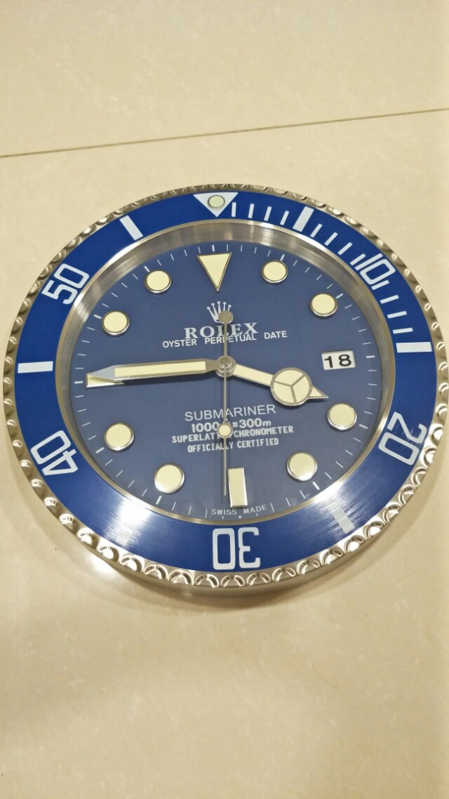 Rolex Submariner Wall Clock, Furniture, Home Decor on Carousell