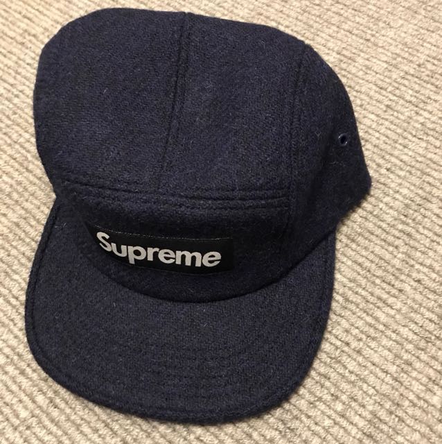 supreme wool camp cap black