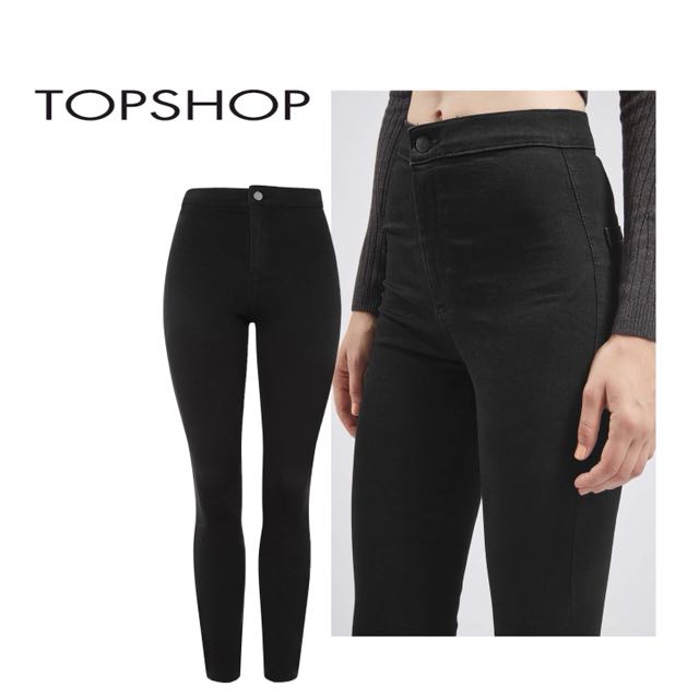 topshop black joni jeans